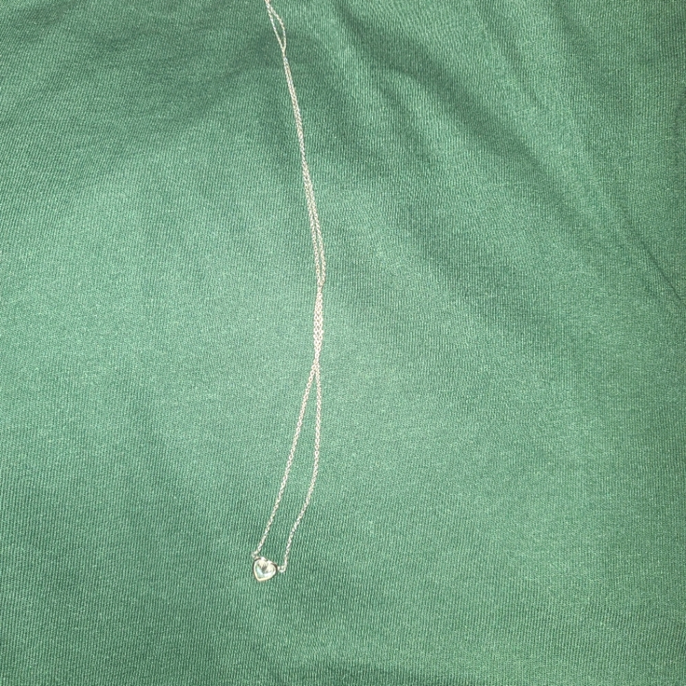 Heart necklace 16 inch sterling silver with 2 inch extender